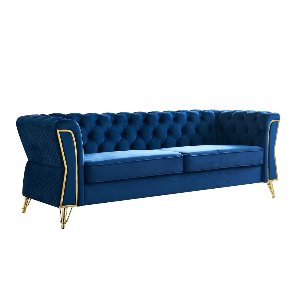 Blue Velvet Sofa 87.4 inch Z380425