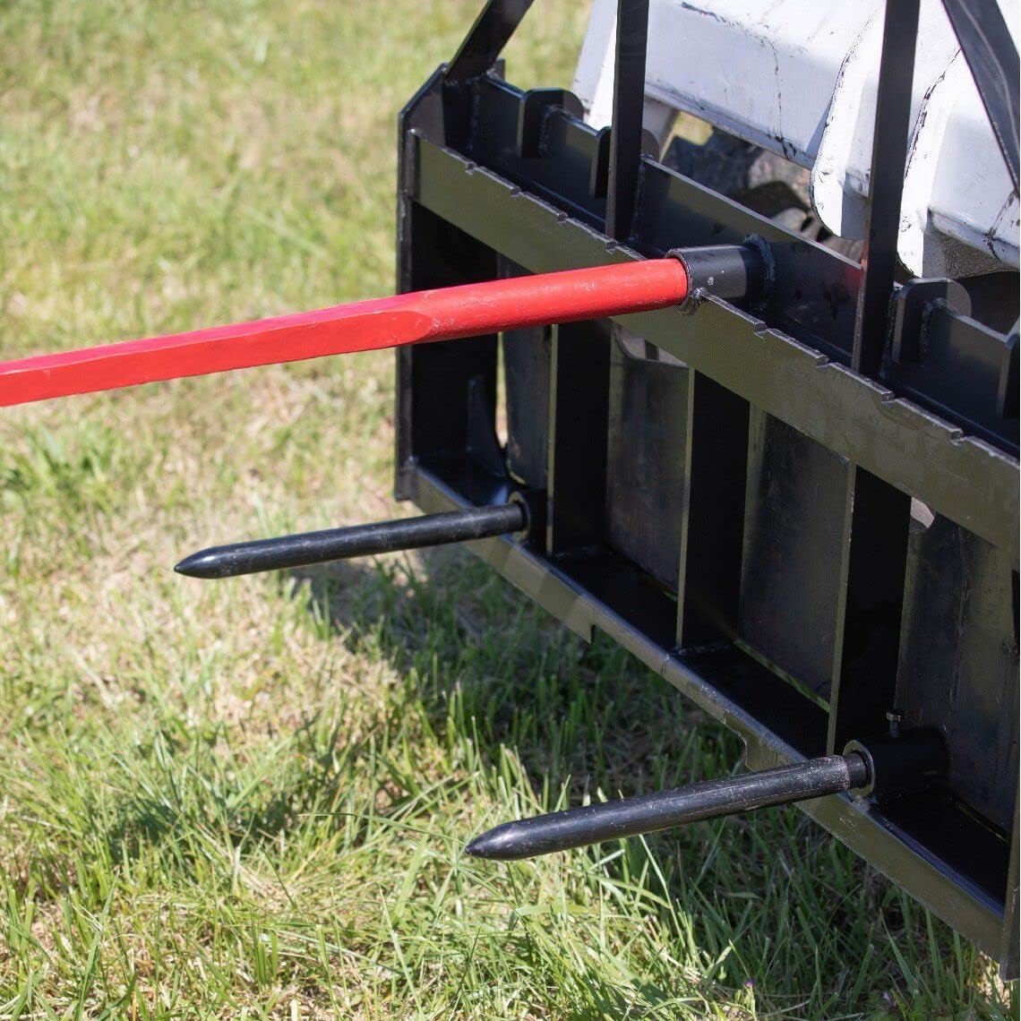 Skid Steer Hay Frame Attachment with 43" Hay Spear and Stabilizers, 4,000 LB S197